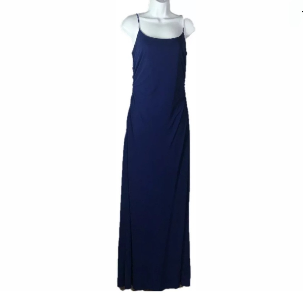 Rimini Shaw Maxi Strappy Formal Dress Blue Size 8